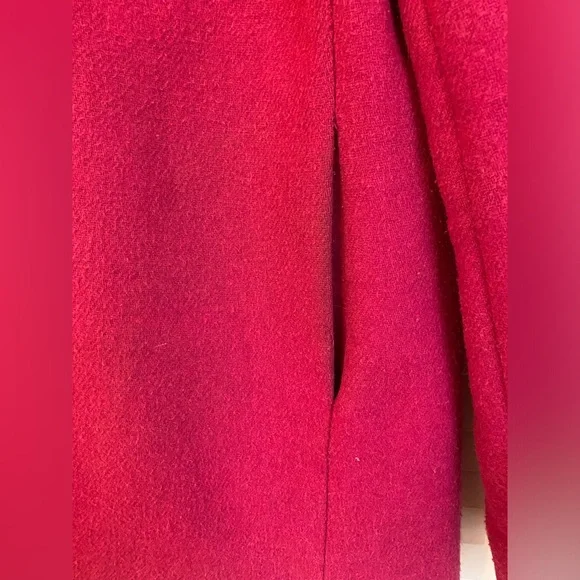 J Crew Village Coat 4 Zip Up Pink Wool Blend Jacket Mock Neck Collar Classic - Picture 8 of 16